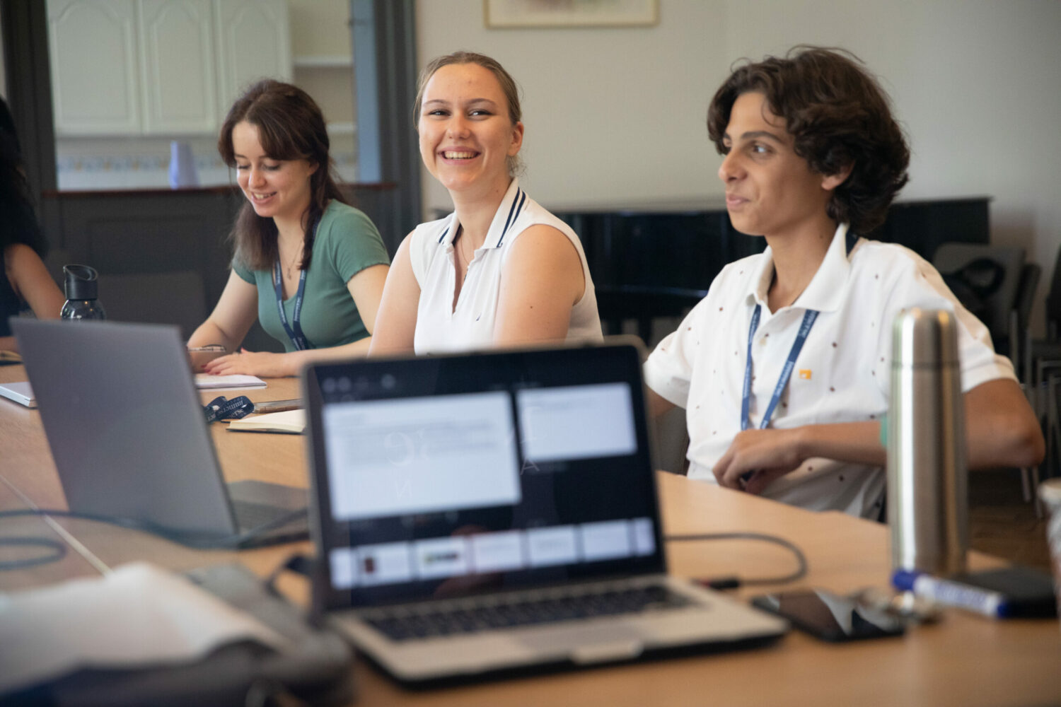 Group learning happy student